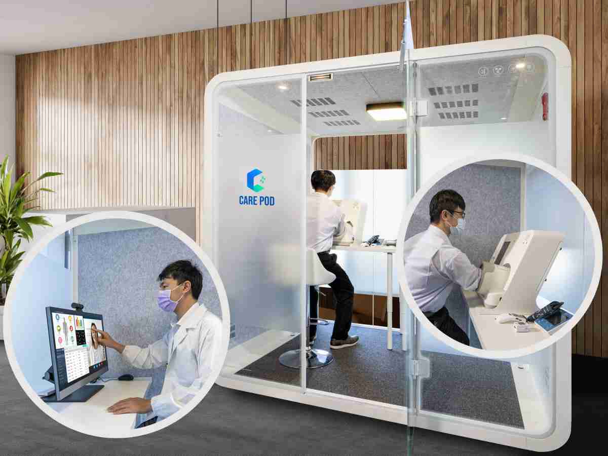 达擎于医疗科技展中展出＂远距诊疗舱＂，，以因应医疗数字化及社会高龄化趋势下、、、、复诊及慢性病患等族群对于远距看诊需求逐渐升高所推出的创新整合方案。。多功能合一、、、、高隐私性的远距诊疗舱可根据病患端与医师端的不同需求，，提供弹性化及客制化功能，，，，节省医生和病患的精力及时间